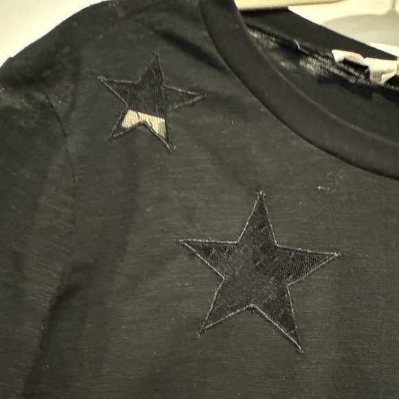 Honey Punch Black Star design oversized slightly cropped t-shirt size Small - Picture 5 of 7